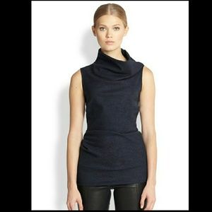 Helmet Lang Asymmetrical Draped Wool Top